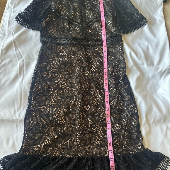 Bardot Theodora Dress Black Lace Mini Size 6 / Small - Picture 11 of 12